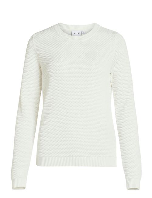 Vidalo O-Neck L/S Knit Top- Noos Vila White