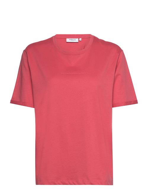 Se MSCH Copenhagen Mschterina Organic Small Logo Tee MSCH Copenhagen Red ved Booztlet