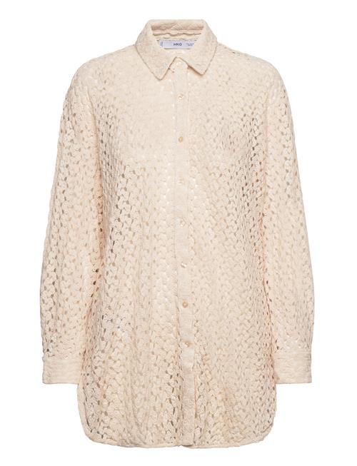 Mango Crochet Shirt Mango Beige