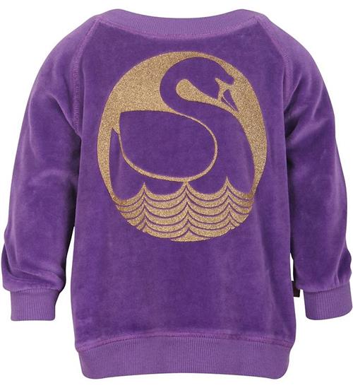 Se DanefÃ¦ DanefÃ¦ Velour Sweatshirt - Lilla m. Guldsvane ved KidsWorld