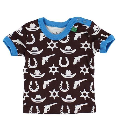 Se Freds World T-shirt - Brun/Turkis m. Cowboy ved KidsWorld