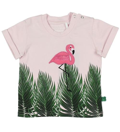 Freds World Freds World T-shirt - LyserÃ¸d m. Bladprint/Flamingo