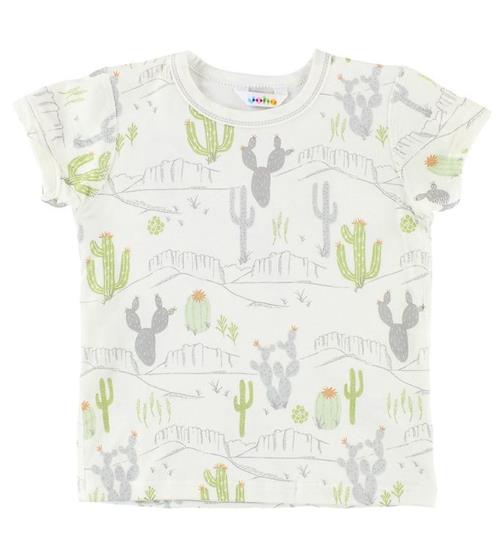 Joha Joha T-shirt - Bambus - Creme m. Kaktusprint