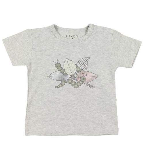 Se Fixoni T-shirt - GrÃ¥meleret m. Print ved KidsWorld