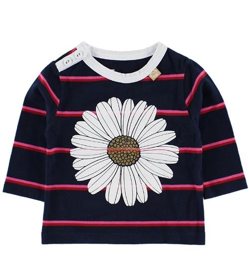 Se DanefÃ¦ Bluse - Navy/Pinkstribet m. Daisy ved KidsWorld