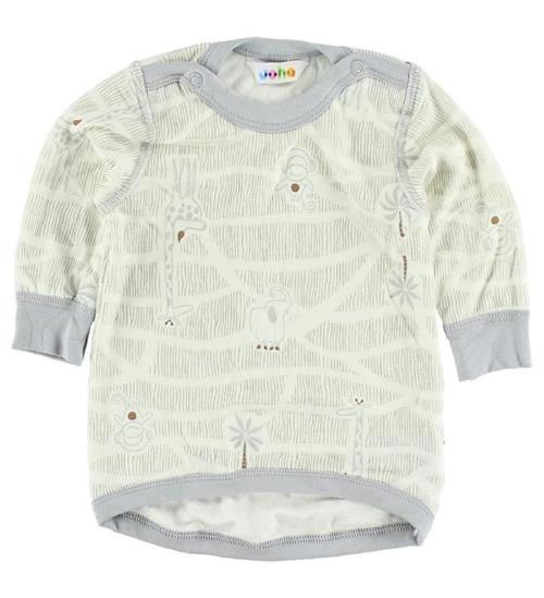 Se Joha Bluse - Bambus - Creme/GrÃ¥ m. Dyr ved KidsWorld