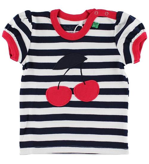 Se Freds World Freds World T-shirt - Navy/Hvidstribet m. KirsebÃ¦r ved KidsWorld