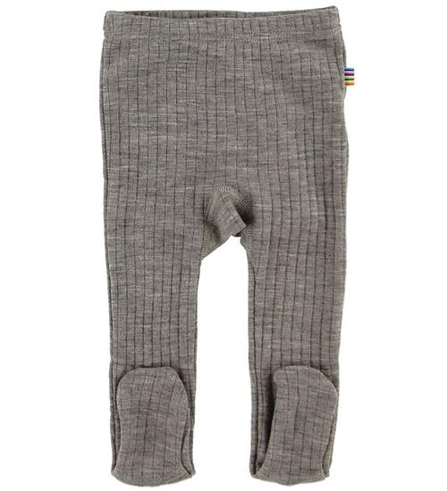 Se Joha Leggings m. Fod - Uld - Brunmeleret ved KidsWorld