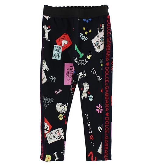 Se Dolce & Gabbana Dolce & Gabbana Leggings - Navy m. Print ved KidsWorld