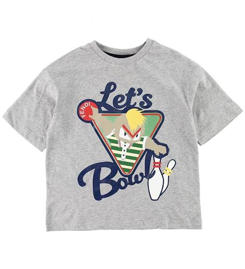 Fendi Fendi Kids T-shirt - GrÃ¥meleret m. Bowling