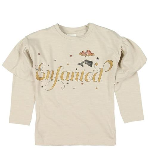 Se En Fant Bluse - Beige m. Print/Guld ved KidsWorld