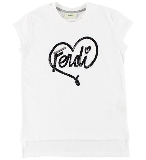 Fendi Fendi Kids T-shirt - Hvid m. Pailletter