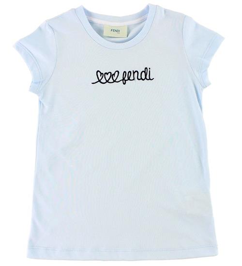 Fendi Fendi Kids T-shirt - LyseblÃ¥ m. Tekst