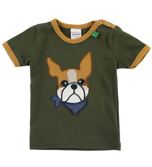 Freds World Freds World T-shirt - ArmygrÃ¸n m. Bulldog