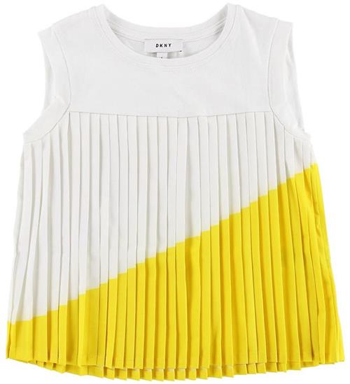 Se DKNY DKNY Top - Plisseret - Hvid/Gul ved KidsWorld