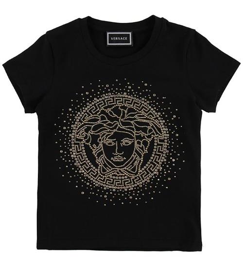 Se Versace T-shirt - Sort m. Guld Medusa ved KidsWorld