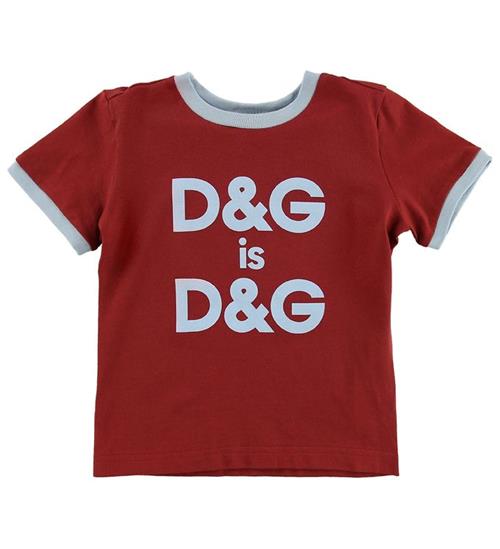 Dolce & Gabbana Dolce & Gabbana T-shirt - RÃ¸d/LyseblÃ¥ m. Logo