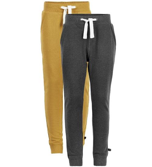 Se Minymo Minymo Sweatpants - 2-pak - Karrygul/KoksgrÃ¥ ved KidsWorld