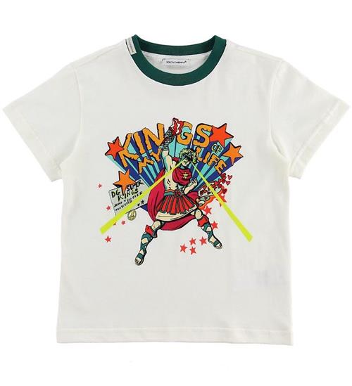 Se Dolce & Gabbana Dolce & Gabbana T-shirt - Superhero - Hvid ved KidsWorld