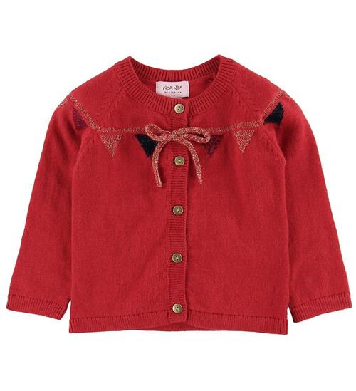 Se Noa Noa miniature Noa Noa miniature Cardigan - RÃ¸d/Guld m. SlÃ¸jfe ved KidsWorld