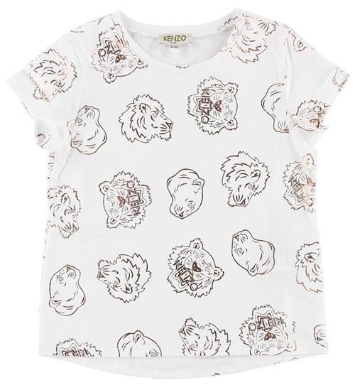 Se Kenzo Kenzo T-shirt - Hvid m. Rosa Bronze Tigere ved KidsWorld