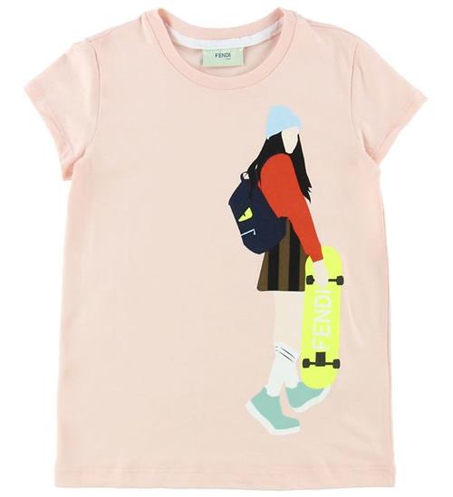 Fendi Fendi T-shirt - Rosa m. Skaterpige