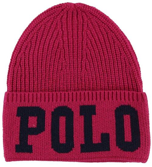 Polo Ralph Lauren Polo Ralph Lauren Hue - Akryl/Uld - MÃ¸rk Pink m. Tekst