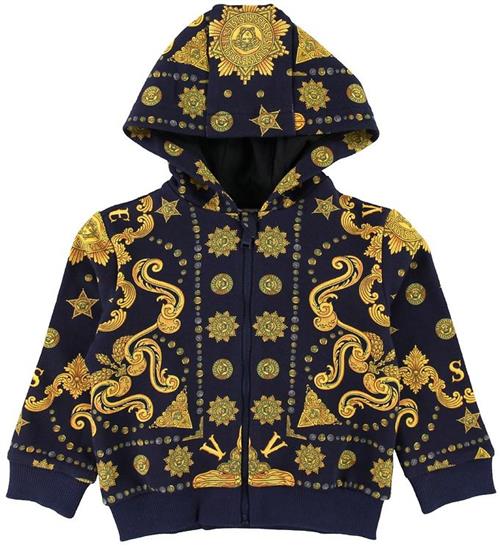 Versace Versace Cardigan - MÃ¸rkeblÃ¥ m. Print