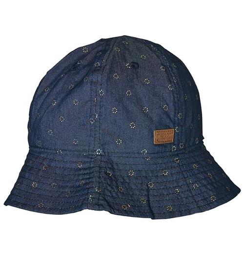 Melton Melton Sommerhat - UV30 - BlÃ¥ Denim m. Blomster