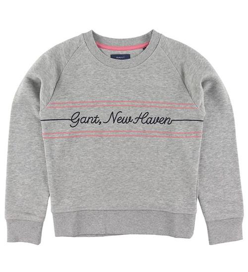 Se GANT GANT Sweatshirt - Gant Script - GrÃ¥meleret ved KidsWorld