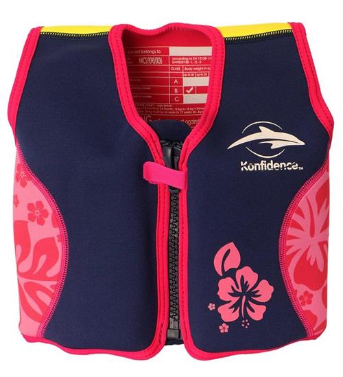 Se Konfidence Konfidence SvÃ¸mmevest - Original - Navy Hibiscus ved KidsWorld