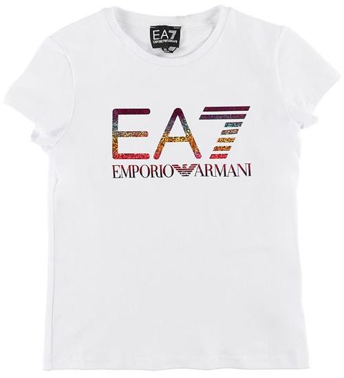 EA7 EA7 T-shirt - Hvid m. Glitter Logo