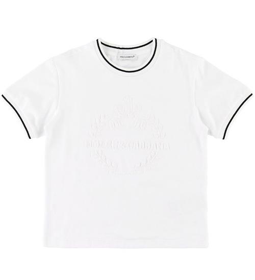 Se Dolce & Gabbana Dolce & Gabbana T-shirt - Hvid m. Broderi ved KidsWorld