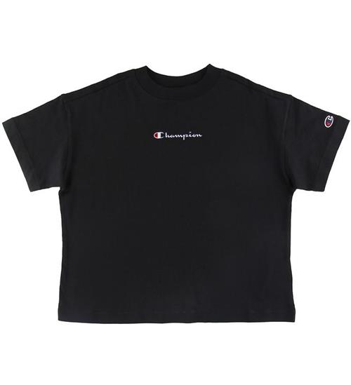 Se Champion Champion Fashion T-Shirt - Crop - Sort m. Logo ved KidsWorld