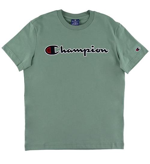 Se Champion Champion Fashion T-shirt - StÃ¸vet GrÃ¸n m. Logo ved KidsWorld