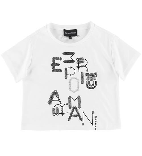 Emporio Armani T-shirt - Hvid m. Broderi