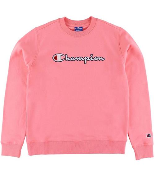 Se Champion Champion Fashion Sweatshirt - Pink m. Logo ved KidsWorld