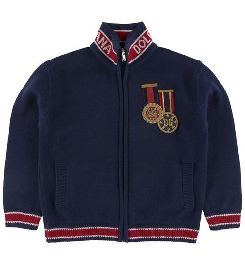 Dolce & Gabbana Dolce & Gabbana Cardigan - Uld - Navy m. Patches