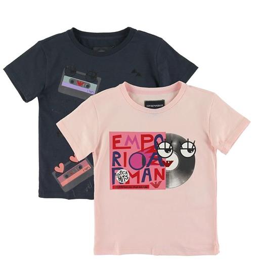 Emporio Armani Emporio Armani T-shirts - 2-pak - Navy/Rosa m. Print