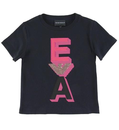 Se Emporio Armani Emporio Armani T-shirt - Navy m. Pink/Guld ved KidsWorld