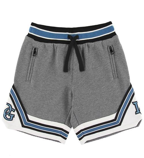 Dolce & Gabbana Sweatshorts - GrÃ¥meleret m. Hvid/BlÃ¥