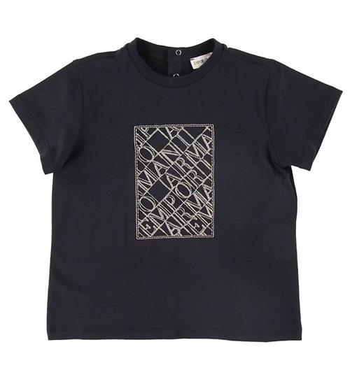 Se Emporio Armani T-shirt - Navy m. Broderi ved KidsWorld