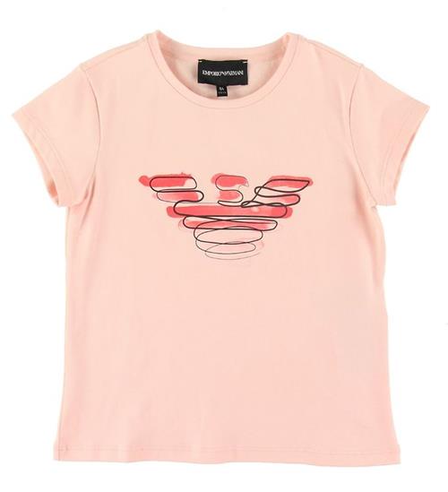 Se Emporio Armani T-shirt - Rosa m. Logo ved KidsWorld