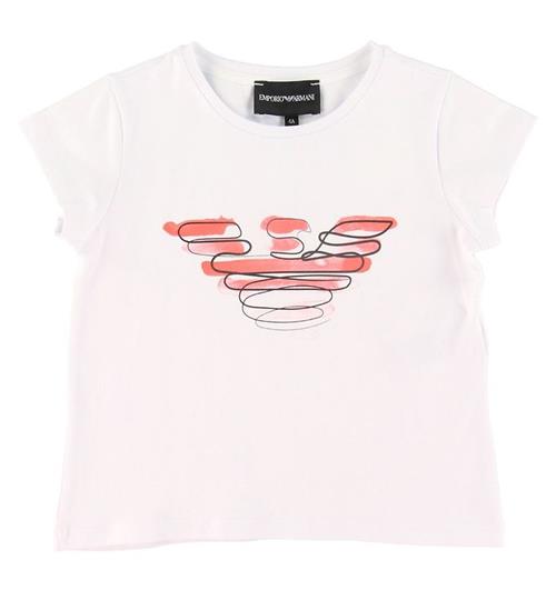 Se Emporio Armani T-shirt - Hvid m. Rosa Logo ved KidsWorld