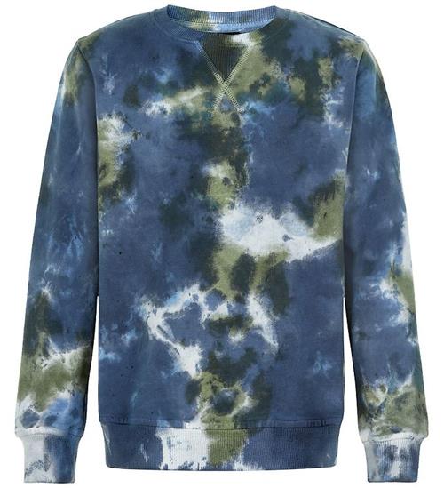 Se The New The New Sweatshirt - Rex Tie Dye - Thyme/Navy Blazer ved KidsWorld