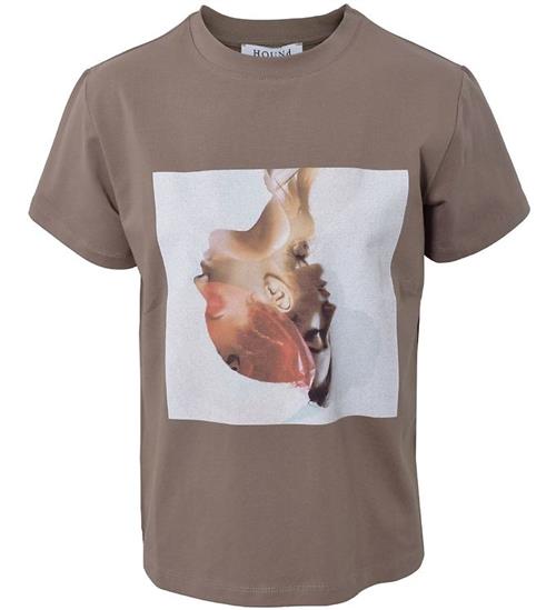 Se Hound Hound T-shirt - Mocha m. Print ved KidsWorld