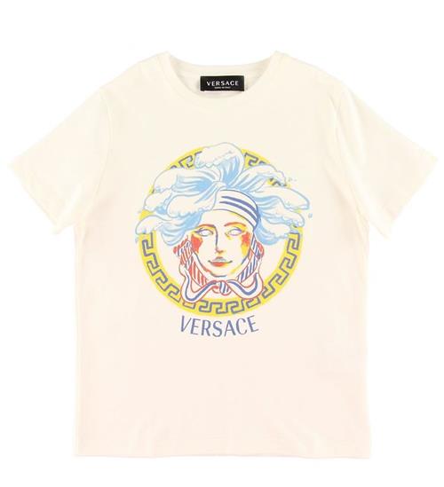 Versace Versace T-shirt - Hvid m. Multifarvet Logo