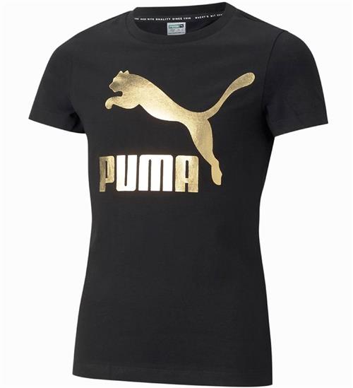 Puma Puma T-shirt - Classics - Sort m. Guldprint