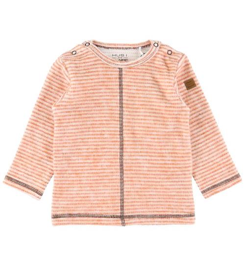 Se Hust and Claire Bluse - August - Orange/Hvidstribet ved KidsWorld