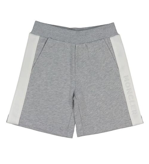 Moncler Sweatshorts - GrÃ¥meleret m. Hvid